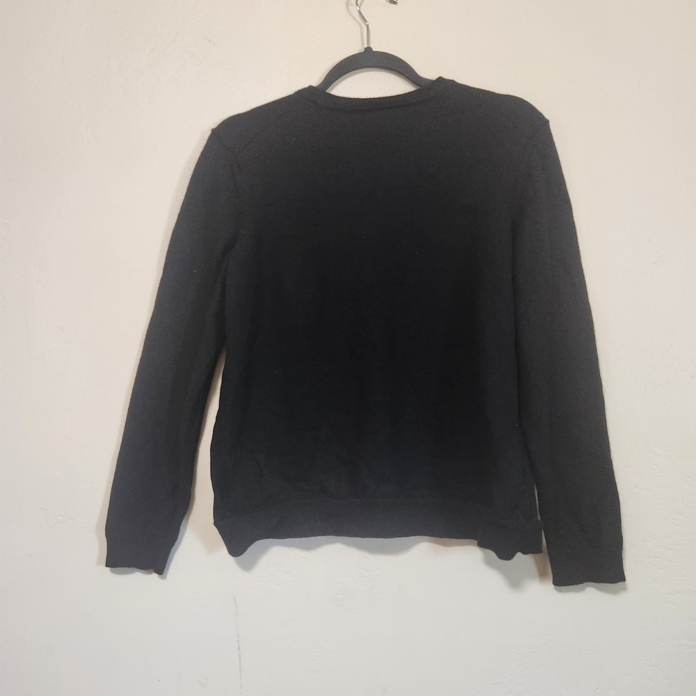 BOSS Black Crewneck Sweater Virgin Wool Black Hugo Boss Size M/L - Picture 6 of 6